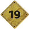 Grafica che mostra il numero "19"