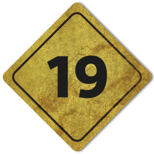 Wegweisergrafik mit der Zahl "19"