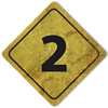 Panneau marqué du numéro « 2 »