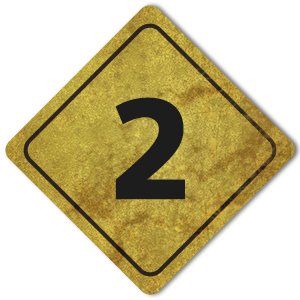 Sinal ilustrado marcado com o número '2'