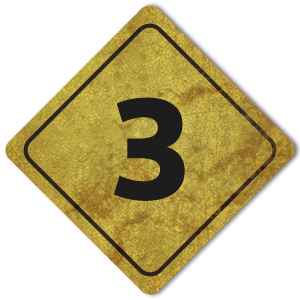 رسم للافتة عليها رقم '3'