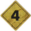 数字の「4」が記された標識のグラフィック