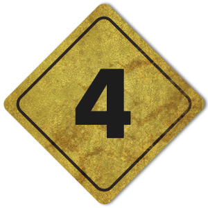 رسم للافتة عليها رقم '4'