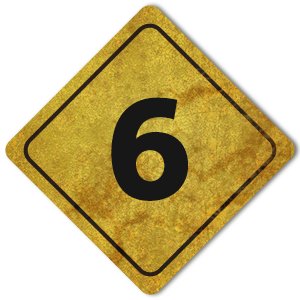 Signpost graphic marked with the number '6'