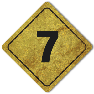 Sinal ilustrado marcado com o número '7'