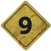 숫자 '9'이 표시된 표지판 그래픽