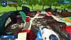 Snímek obrazovky ze hry PowerWash Simulator zobrazující zaneřáděný skatepark.