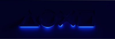 PlayStation shapes in blue background