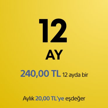 12 aylık PS Plus aboneliği