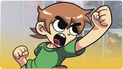 Immagine con marchio PS Plus con immagine principale di Scott Pilgrim vs. The World - The Game.