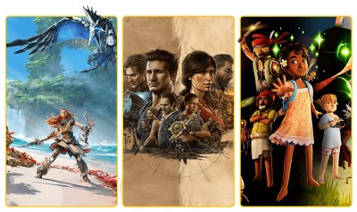 Uma seleção de jogos disponíveis no catálogo de jogos do PS Plus
