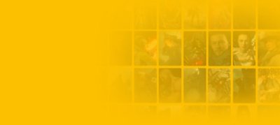 Yellow background with games grid