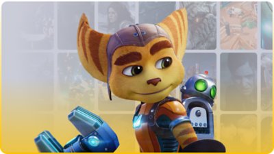 ps plus promotional imagery featuring key art from ratchet and clank