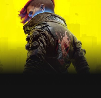 Cyberpunk - Immagine store che mostra il personaggio principale su sfondo giallo