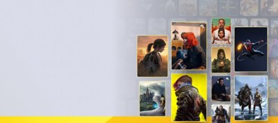 Key-Artwork von PlayStation Plus, das ein breites, für den Dienst verfügbares Spieleangebot zeigt.