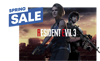 PlayStation Plus Spring sale logo featuring Resident Evil 3