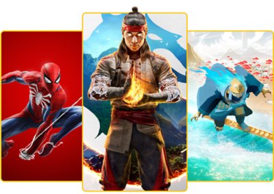 playstation plus what's new page hero image featuring mortal kombat 1 key art with variety of other games offered on the service