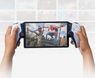 『Marvel's Spider Man 2』のゲームプレイ画面（ハメコミ合成）が表示されているPlayStation Portalリモートプレーヤーの画像。