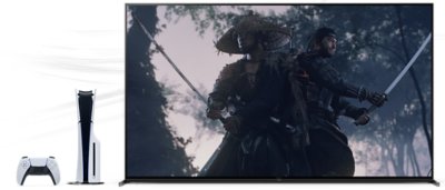 PS Remote Play image featuring a TV with a PS5 console next to it.