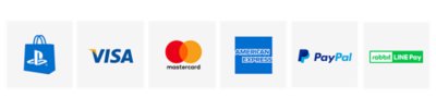 PlayStation Store Logo, Visa Logo, Mastercard Logo, American Express Logo, Paypal Logo.