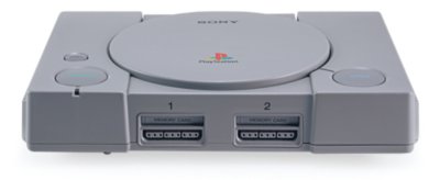 Consola PS1 original en posición horizontal