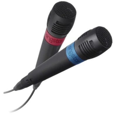 Red and Blue SingStar mics