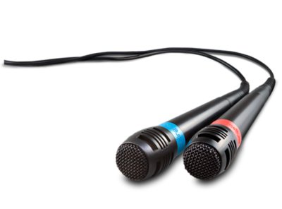 Red and Blue SingStar mics