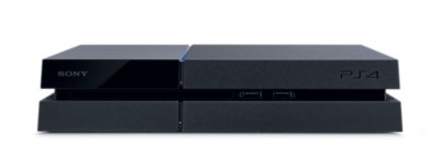 A PS4 console lying horizontal
