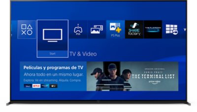 Pantalla de televisión mostrando la interfaz de usuario de la PS4