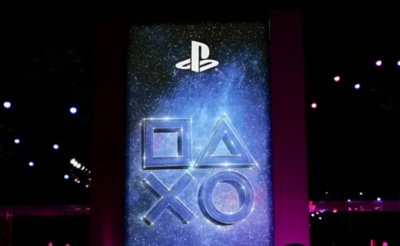 PlayStation event promotional image showing PS shapes