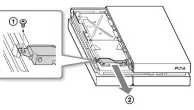 PS4 - CUH-1000 &amp; 1110 remove HDD screw