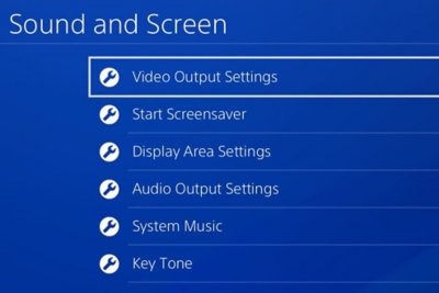 Video output settings on PS4