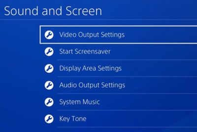 playstation 4 settings screen