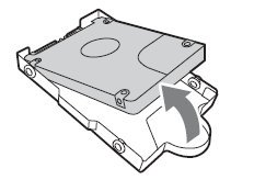 PS4 Slim: Remove the hard disc drive from the mounting bracket.