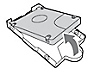 Konzole PS4 Slim: Vytáhni pevný disk (HDD) z montážního rámečku.