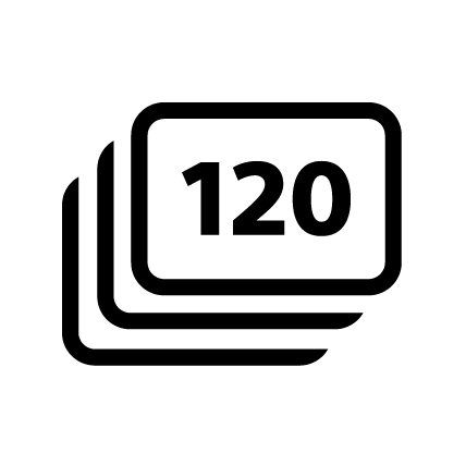 Ícone de caraterísticas da PS5 – até 120 fps