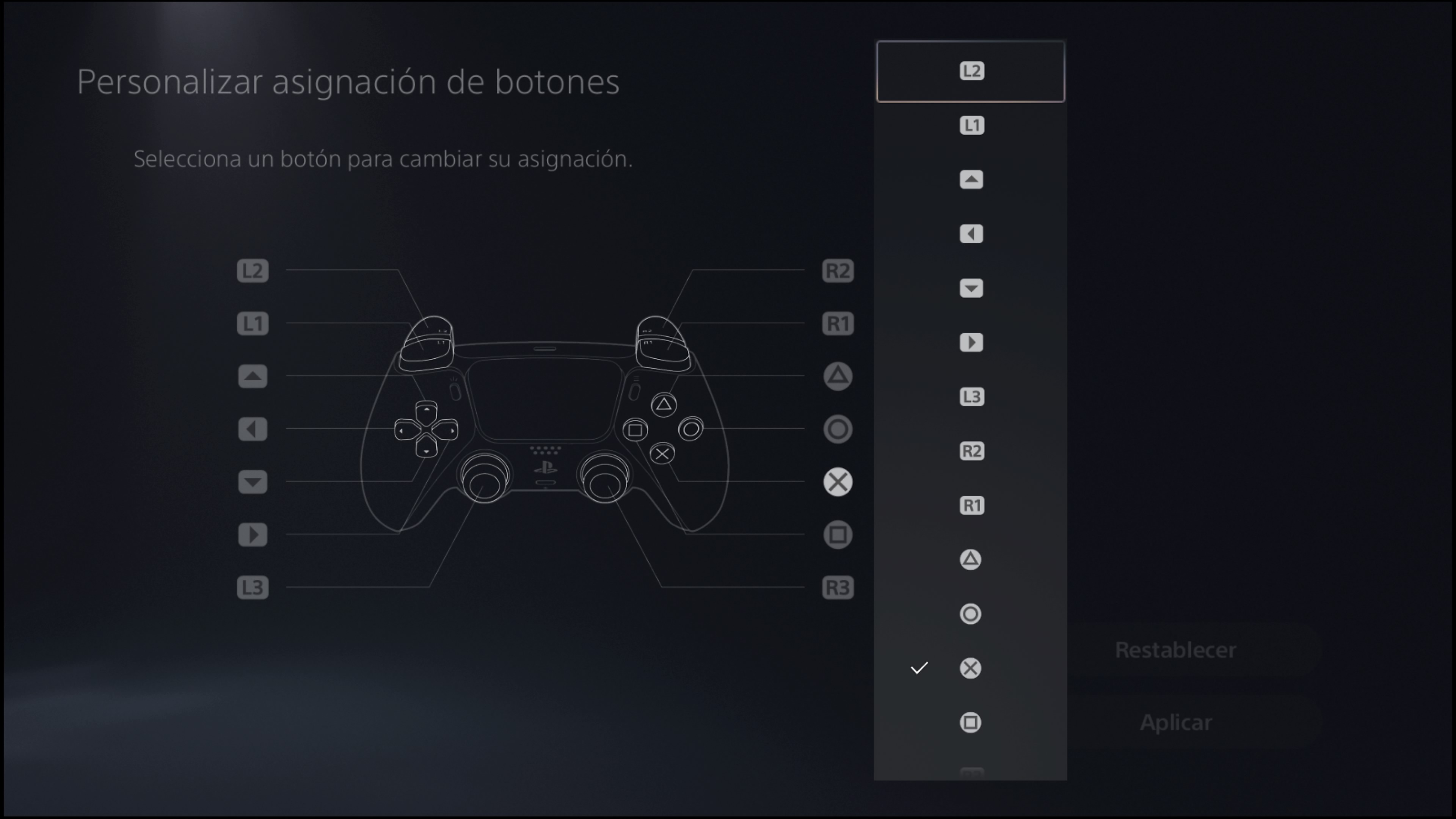 PS5 cambiar asignaciones de botones