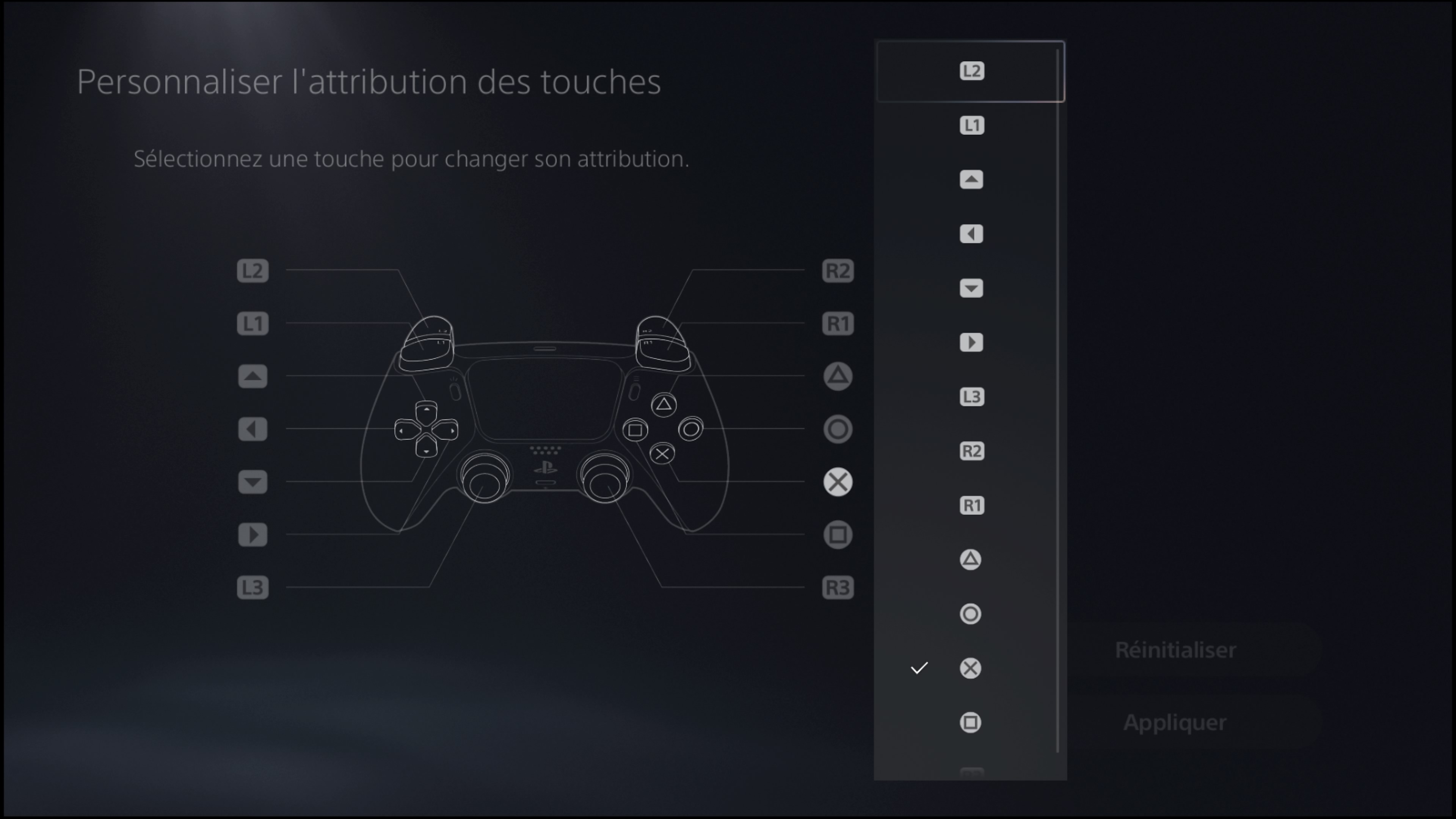 Changer l’attribution des touches de la PS5
