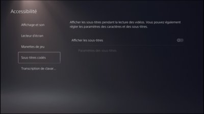 Accessibilité de la PS5 – Sous-titres codés