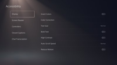 playstation 4 settings screen