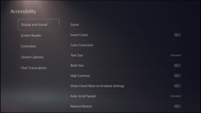 Спеціальні можливості PS5 – настройки екрану