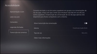 Acessibilidade PS5: transcrição da conversação