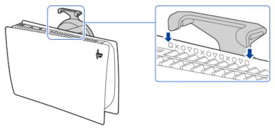 PS5 : aligner le socle avec la zone marquée