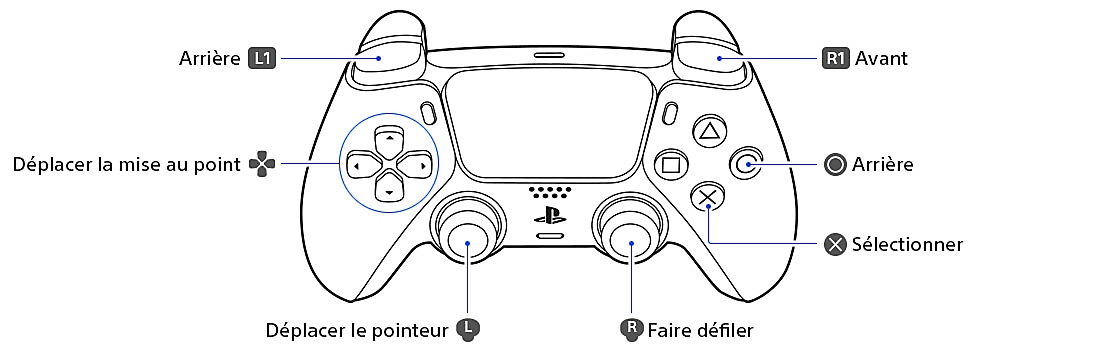 Utiliser la manette sans fil DualSense pour parcourir le Guide de l'utilisateur de la console PS5