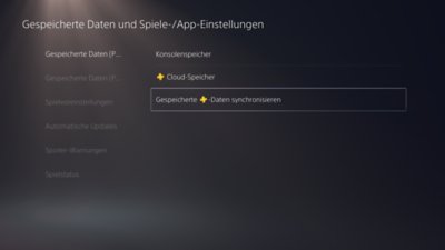 Gespeicherte PS5-Daten synchronisieren