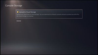 PS5 uploadt de opgeslagen data naar de cloud