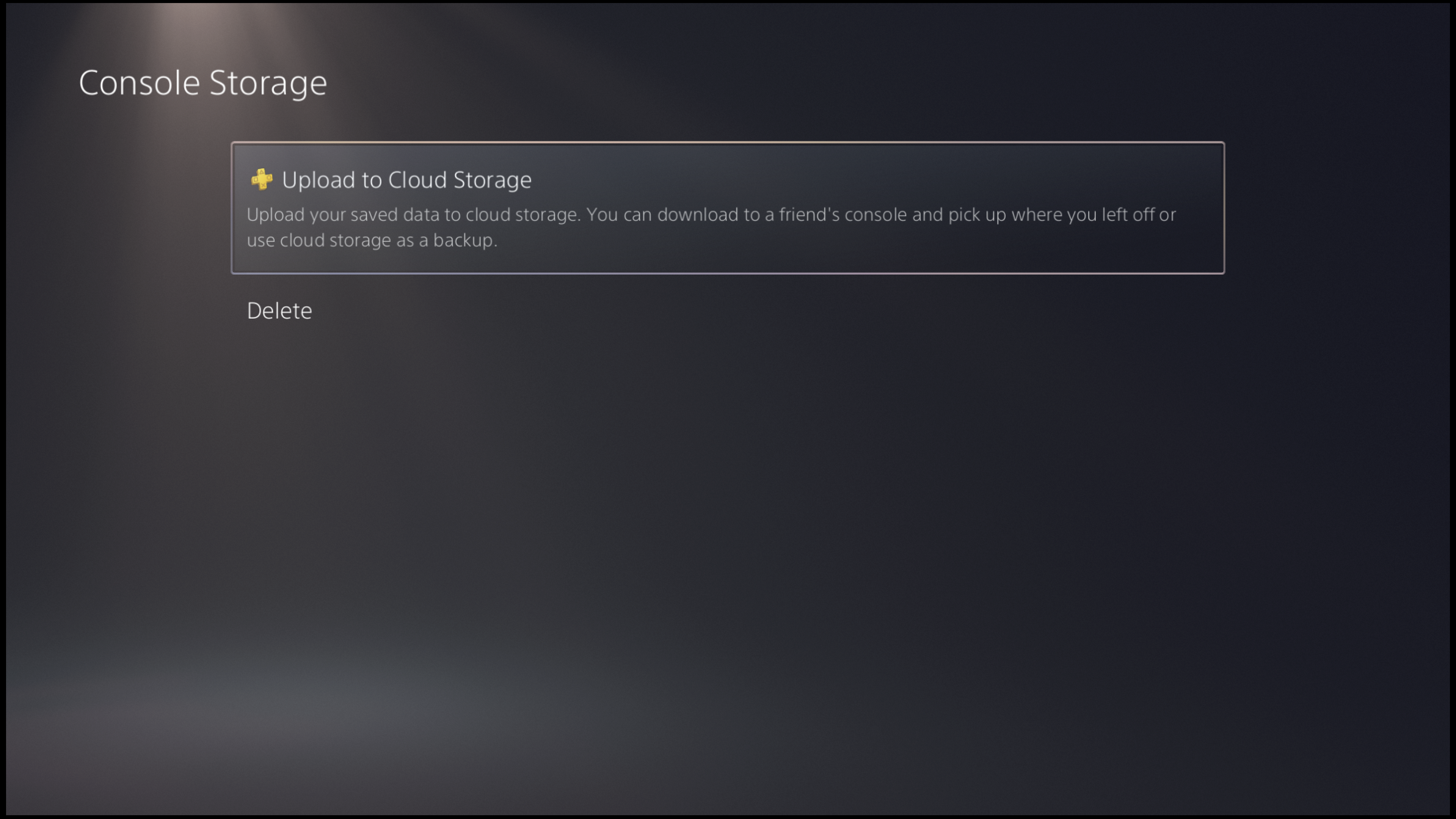 PS5 upload saved data to cloud