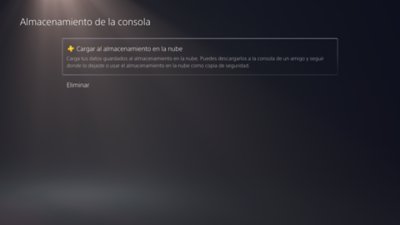 Cargar datos guardados de PS5 en la nube