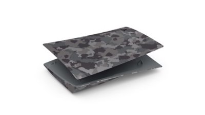 Gray Camo PS5 console cover disc edition lying down
