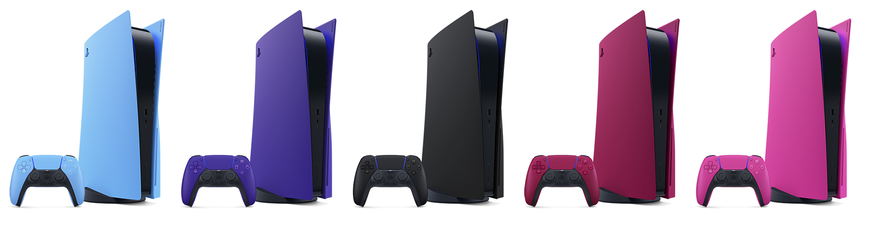 Cinque diverse cover colorate per PS5